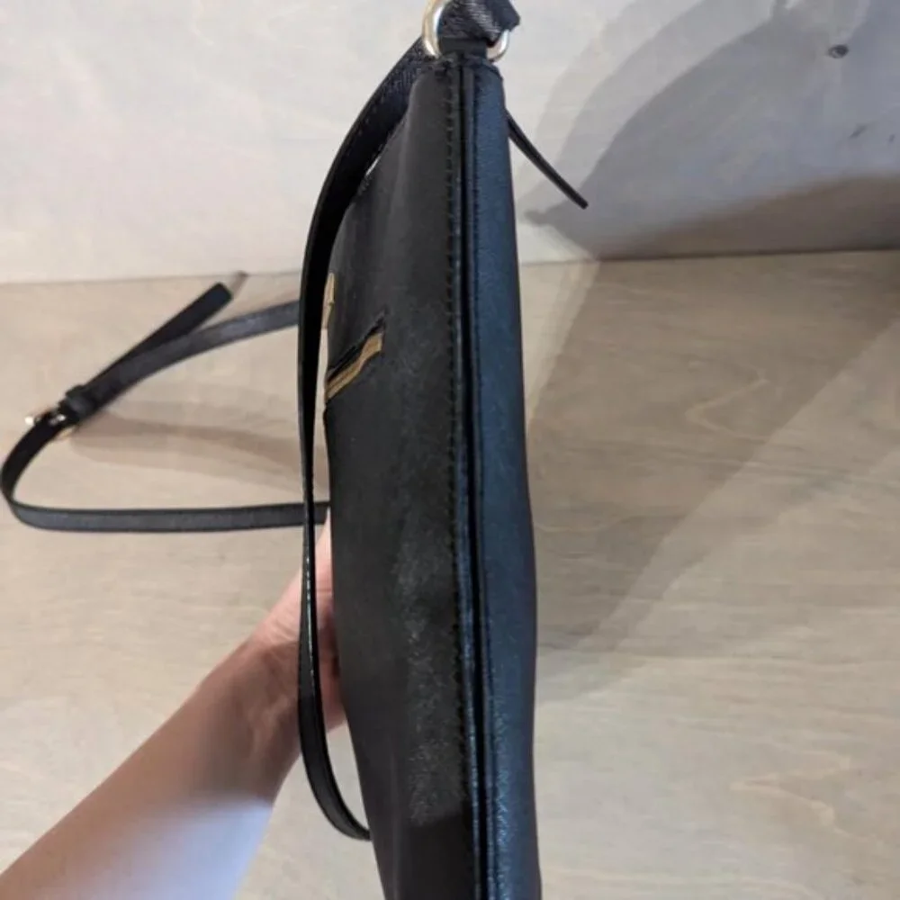 Kate Spade‎ Slender Crossbody Purse Prospect Place Rima Cow Leather Black & Gold